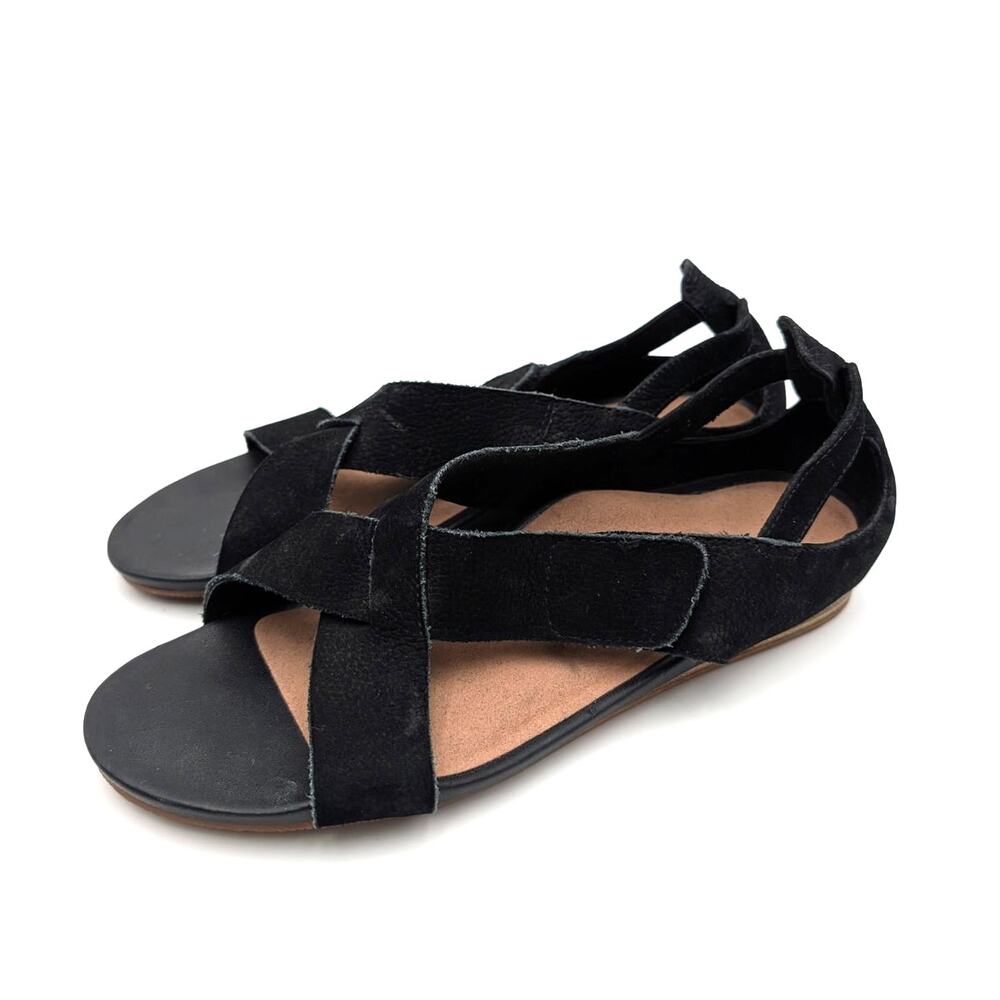 Softwalk Camilla Sandals Crisscross Strap Women's Leather Black Size US6M EU36